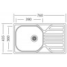 Kuchyňský dřez Sinks Compact 760 V 0,5 mm, matný Kuchyňský dřez Sinks Compact 760 V 0,5 mm, matný