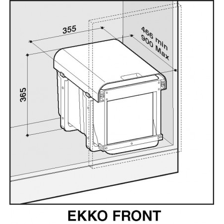 Odpadkový koš Sinks Ekko Front 40 EK9022, 2x 16 l