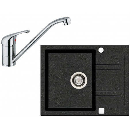 Set Sinks (dřez Linea 600 + baterie Vento 4) Granblack 30