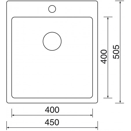 Kuchyňský dřez Sinks Blocker 450 V 1 mm, kartáčovaný