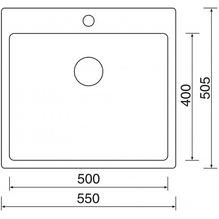 Kuchyňský dřez Sinks Blocker 550 V 1 mm, kartáčovaný