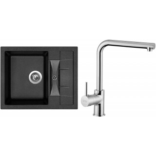 Set Sinks (dřez Crystal 615 Granblack 30 + baterie Elka Chrom)