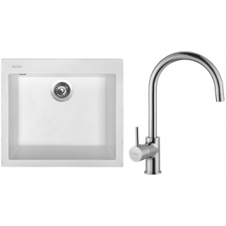 Set Sinks G9428 (dřez Cube 560 Milk 28 + baterie Vitalia Chrom - lesklý)