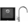 Set Sinks (dřez Frame 457 Metalblack 74 + baterie Vitalia Chrom)