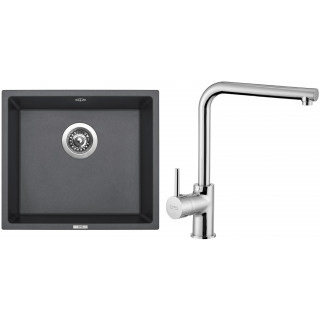 Set Sinks (dřez Frame 457 Titanium 72 + baterie Elka Chrom - lesklý)