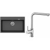 Set Sinks (dřez Maximo 780 Metalblack 74 + baterie Elka Chrom)