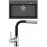 Set Sinks (dřez Maximo 780 Metalblack 74 + baterie Enigma S Metalblack 74)