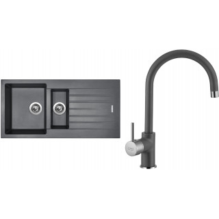 Set Sinks (dřez Perfecto 1000.1 Titanium 72 + baterie Vitalia Titanium 72)