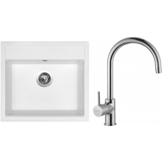 Set Sinks G9028 (dřez Solo 560 Milk 28 + baterie Vitalia Chrom - lesklý)