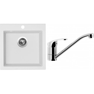 Set Sinks (dřez Viva 455 Milk 28 + baterie Pronto Chrom - lesklý)