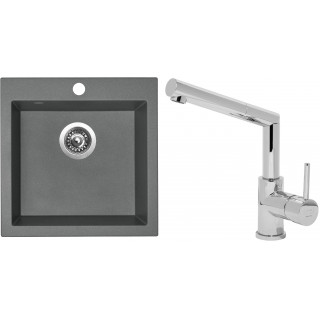 Set Sinks (dřez Viva 455 Titanium 72 + baterie Mix 350 P Chrom - lesklý)