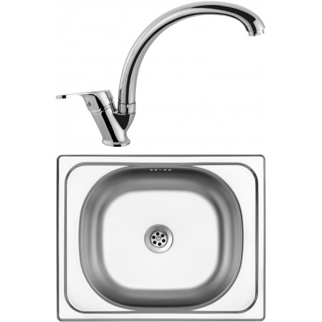 Set Sinks (dřez Classic 500 M 0,5 mm, matný + baterie Evera Chrom)