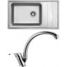 Set Sinks (dřez Wave 915 V 0,8 mm, leštěný + baterie Evera Chrom) Set Sinks (dřez Wave 915 V 0,8 mm, leštěný + baterie Evera Chrom)