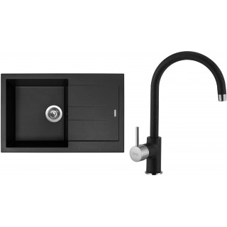 Set Sinks G13126 (dřez Amanda 780 Pureblack 26 + baterie Vitalia Pureblack 26)
