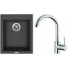 Set Sinks (dřez Cube 410 NANO Nanoblack N6 + baterie Mix 35 Chrom - lesklý)