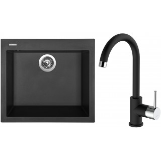 Set Sinks G182N6 (dřez Cube 560 NANO Nanoblack N6 + baterie Mix 35 Nanoblack N6)