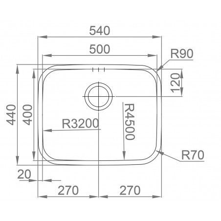 Kuchyňský dřez Sinks Indus 540 V 1,0 mm, leštěný