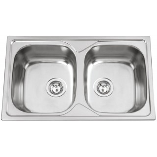 Kuchyňský dřez Sinks Okio 800 DUO V 0,6 mm, leštěný