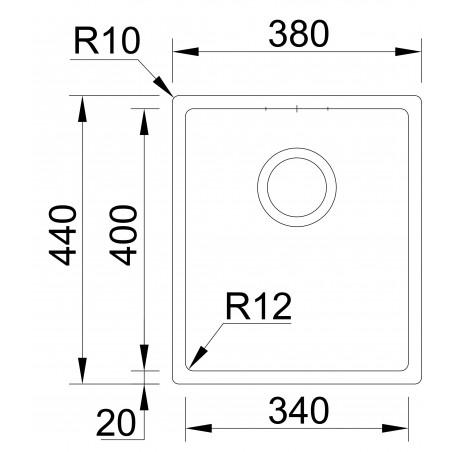 Kuchyňský dřez Sinks Box 380 RO 1,0 mm