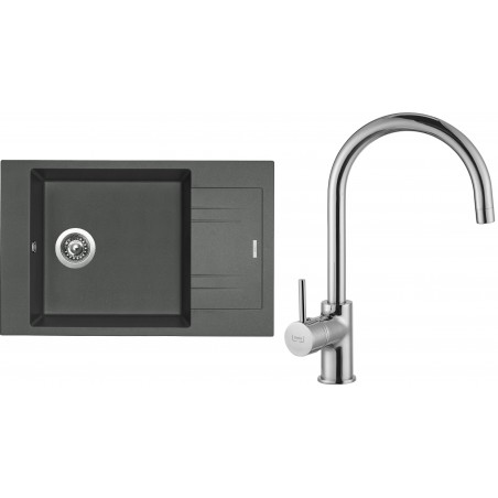 Set Sinks (dřez Vario 780 Titanium 72 + baterie Vitalia Chrom)