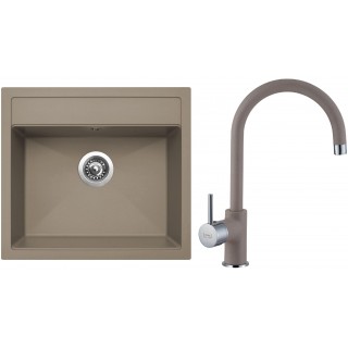 Set Sinks G9154 (dřez Solo 560 Truffle 54 + baterie Vitalia Truffle 54)