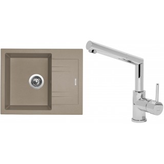 Set Sinks (dřez Linea 600 Truffle 54 + baterie Mix 350 P Chrom - lesklý)