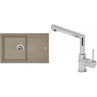 Set Sinks (dřez Linea 780 Truffle 54 + baterie Mix 350 P Chrom - lesklý)