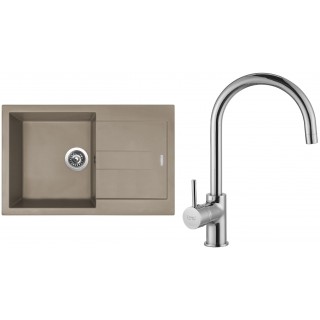 Set Sinks G13854 (dřez Amanda 860 Truffle 54 + baterie Vitalia Chrom - lesklý)