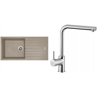 Set Sinks (dřez Perfecto 1000 Truffle 54 + baterie Elka Chrom - lesklý)