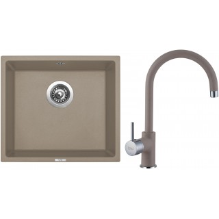 Set Sinks G7954 (dřez Frame 457 Truffle 54 + baterie Vitalia Truffle 54)