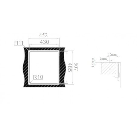Kuchyňský dřez Sinks Boxer 450 FI 1,2 mm