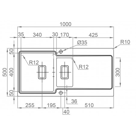 Kuchyňský dřez Sinks Evo 1000.1 1,2 mm