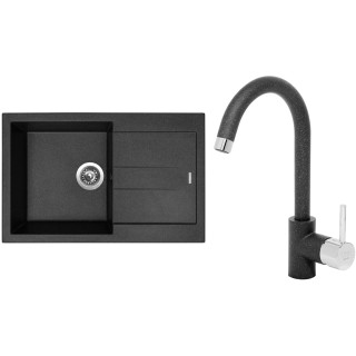 Set Sinks (dřez Amanda 780 Granblack 30 + baterie Mix 35 Granblack 30)