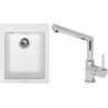 Set Sinks (dřez Cube 410 Milk 28 + baterie Mix 350 P Chrom - lesklý)