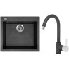 Set Sinks (dřez Cube 560 Metalblack 74 + baterie Mix 35 Metalblack 74)