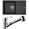 Set Sinks (dřez Linea 780 Metalblack 74 + baterie Legenda S Chrom - lesklý)