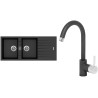 Set Sinks (dřez Perfecto 1160 DUO Metalblack 74 + baterie Mix 35 Metalblack 74)
