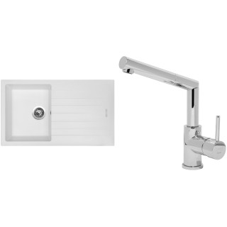 Set Sinks (dřez Perfecto 860 Milk 28 + baterie Mix 350 P Chrom - lesklý)