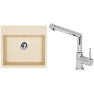 Set Sinks (dřez Solo 560 Sahara 50 + baterie Mix 350 P Chrom - lesklý)