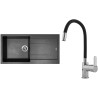 Set Sinks G15374 (dřez Amanda 990 Metalblack 74 + baterie Flexia lesklá)