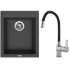 Set Sinks G8526 (dřez Cube 410 Pureblack 26 + baterie Flexia lesklá)