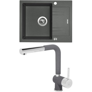 Set Sinks G2072XC (dřez Linea 600 XC Titanium 72 + baterie Mix 3 P Titanium 72)