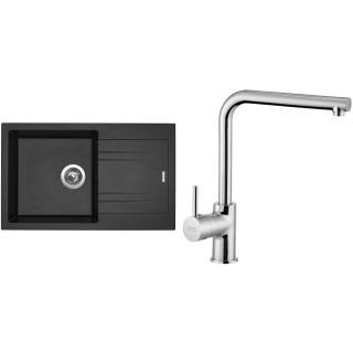 Set Sinks G4674XC (dřez Linea 780 XC Metalblack 74 + baterie Elka Chrom - lesklý)
