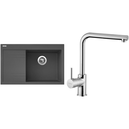 Set Sinks G6272 (dřez Rim 780 P Titanium 72 pravý + baterie Elka Chrom - lesklý)