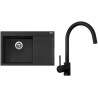Set Sinks G5130 (dřez Rim 780 L Granblack 30 levý + baterie Vitalia Černá matná)