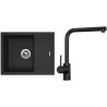 Set Sinks G1930 (dřez Linea 600 Granblack 30 + baterie Elka Černá matná)