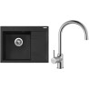 Set Sinks G2230 (dřez Rim 650 L Granblack 30 levý + baterie Vitalia Chrom - lesklý)