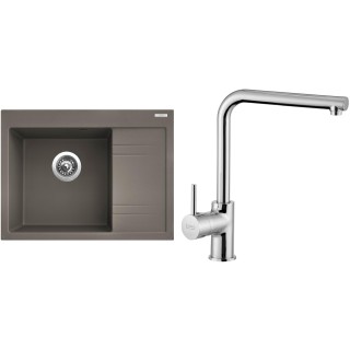 Set Sinks G2654 (dřez Rim 650 L Truffle 54 levý + baterie Elka Chrom - lesklý)