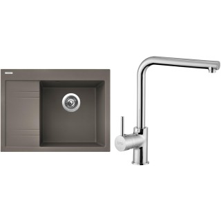 Set Sinks G3454 (dřez Rim 650 P Truffle 54 pravý + baterie Elka Chrom - lesklý)