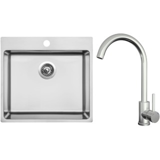 Set Sinks N160 (dřez Blocker 550 V 1 mm, kartáčovaný + baterie Arco Celonerezová)